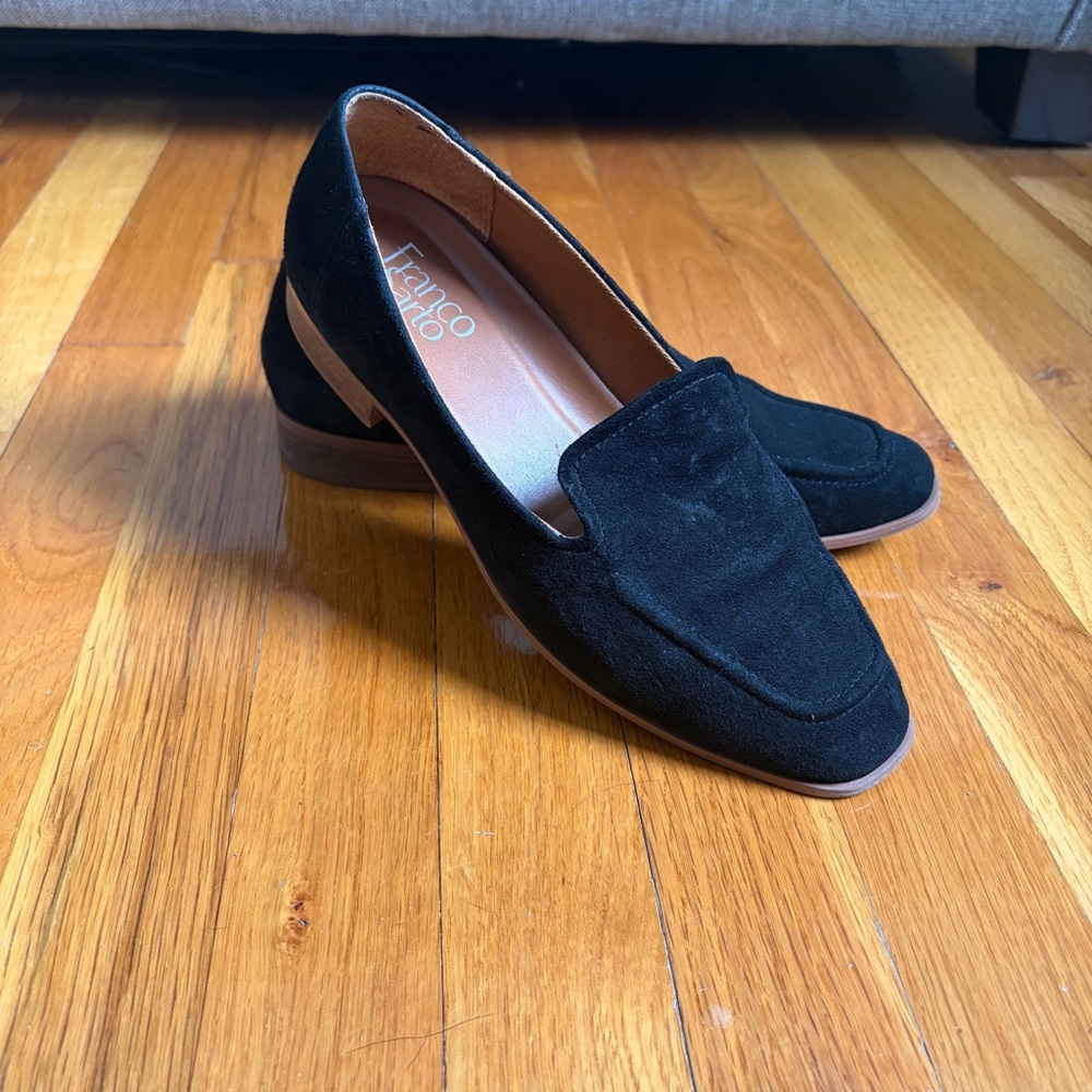 Franco Sarto Black Suede Flats